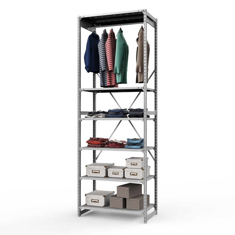 Стеллаж металлический для одежды ТСУ Универсал, 3000х1000х500 мм. полки: метал. перф. 6 шт.