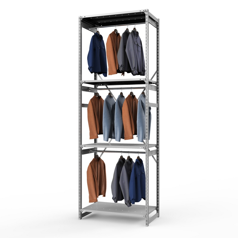 Стеллаж металлический для одежды ТСУ Универсал, 3000х1000х600 мм. полки: метал. перф. 4 шт.