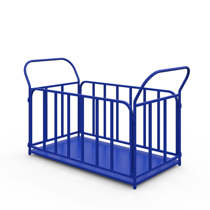 Тележка платформенная с трубчатыми бортами ТБ 4 (г/п 550 кг, 1200x600 мм, колеса серая резина 200 мм)