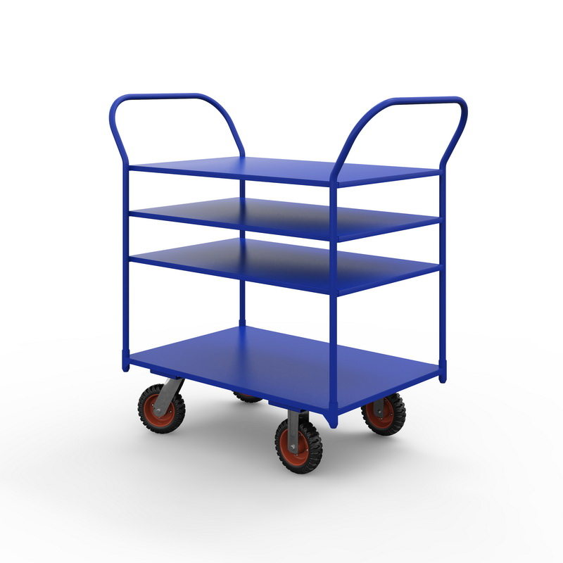 Тележка платформенная трехъярусная ТЯ 3 (1000x600 мм, колеса черная резина 160 мм)