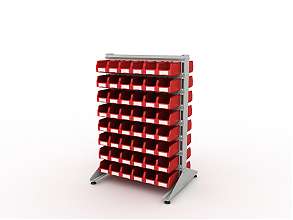 Стеллаж для пластиковых лотков SORTEX двухсторонний 1500x1000x800.02