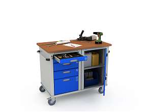 Верстак мобильный двухтумбовый WOKER PRO 2501.1200