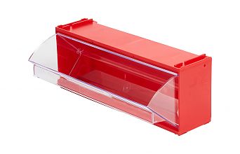 Короб откидной F-300-1, 300х97х112мм, красный, прозрачный