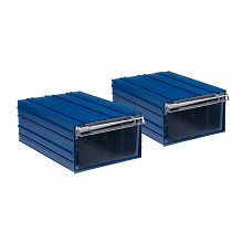 Пластиковый короб Стелла-техник С-501-А-2К-синий-прозрачный, 212х328х126 мм, комплект 2 шт.