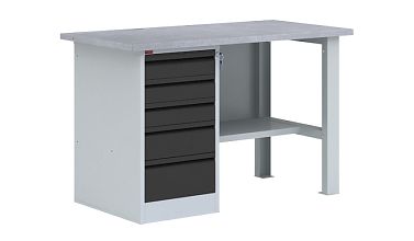 Верстак однотумбовый (драйвер) - ВП 3/1.6 (Графит)