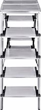 Стремянка алюминиевая двухсторонняя со ступенями 130 мм и площадкой 350х260 мм NV1127.5