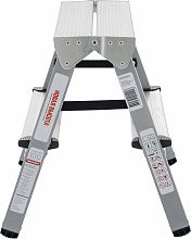 Стремянка двухсторонняя стальная с алюминиевыми ступенями NV1140.2