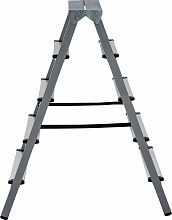 Стремянка двухсторонняя стальная с алюминиевыми ступенями NV1140.5