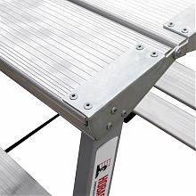 Стремянка двухсторонняя стальная с алюминиевыми ступенями и площадкой 350х260 мм NV2140.5