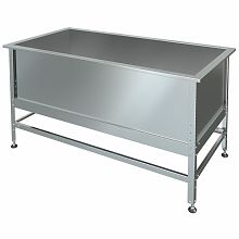 Ванна моечная двухсекционная сварная ВМС 1300x700x860 Нержавеющий каркас (с пристенным бортом)