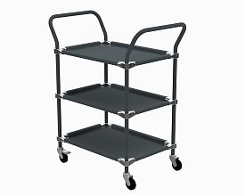 Транспортная тележка с 3мя полками 470х990х840мм ESD (RAL7012)