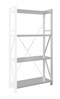 Стеллаж MS U 200x120x50/4 (Нагрузка на полку 300, перфорированная) ДС