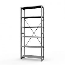 Стеллаж металлический ТСУ Универсал, 3000x760x600 мм. Полки: метал. перф. усил. 6 шт.